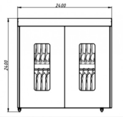 Шкаф для сушки и озонирования одежды (оцинк.) 2400х2400х800мм 